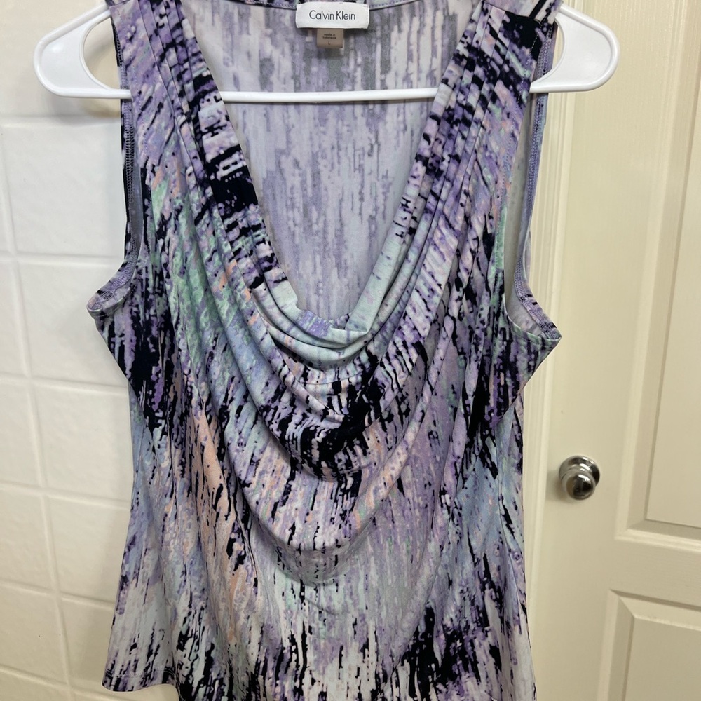 Calvin Klein Cowl Neck Sleeveless Top